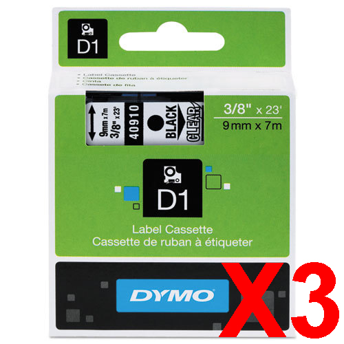 Dymo LabelManager 120P Labels x3 Black Gen. - Black Labels