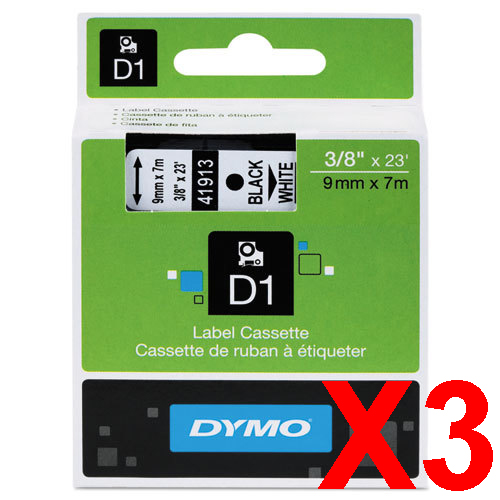 Dymo LabelManager 120P Labels x3 Black Gen. - Black Labels
