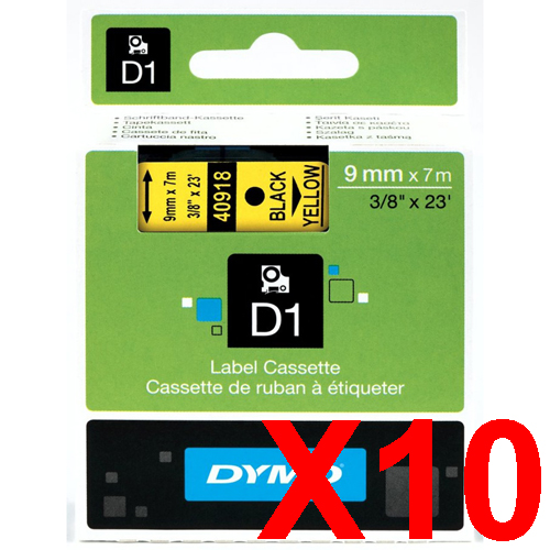 Dymo LabelManager 120P Labels x10 Black Gen. - Black Labels
