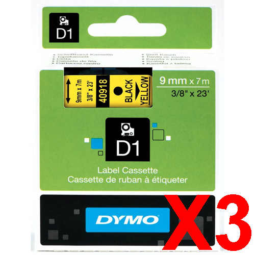 Dymo LabelManager 120P Labels x3 Black Gen. - Black Labels