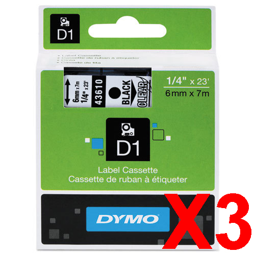 Dymo LabelManager 160 Labels x3 Black Gen. - Black Labels