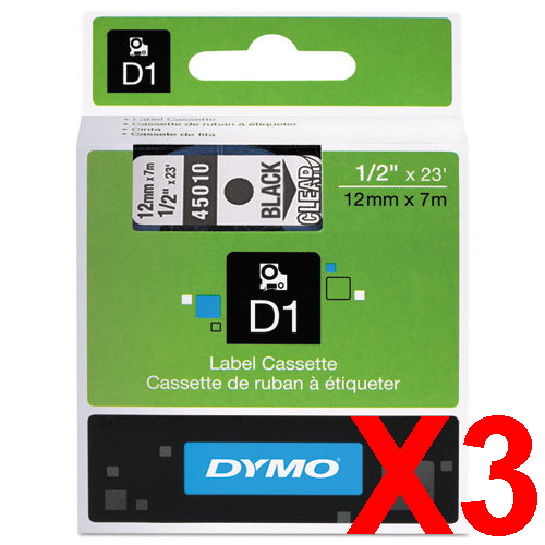 Dymo LabelManager 120P Labels x3 Black Gen. - Black Labels