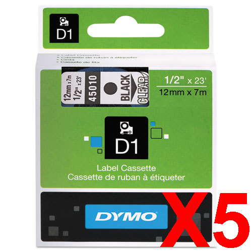 Dymo LabelManager 120P Labels x5 Black Gen. - Black Labels