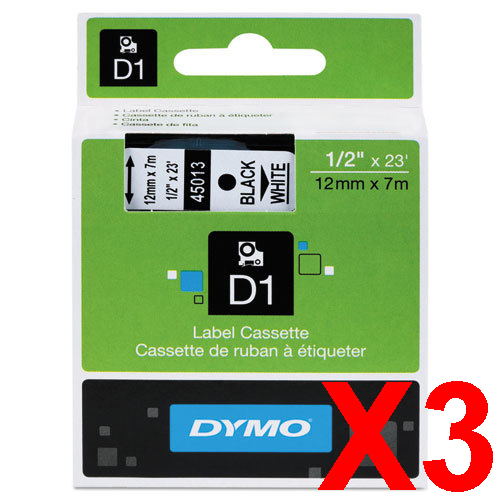Dymo LabelManager 120P Labels x3 Black Gen. - Black Labels