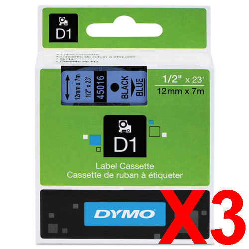 Dymo LabelManager 120P Labels x3 Black Gen. - Black Labels