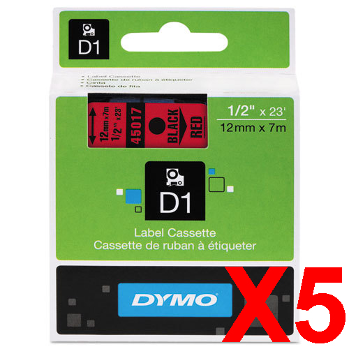 Dymo LabelManager 120P Labels x5 Black Gen. - Black Labels