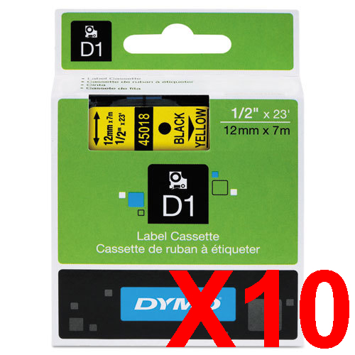 Dymo LabelManager 120P Labels x10 Black Gen. - Black Labels