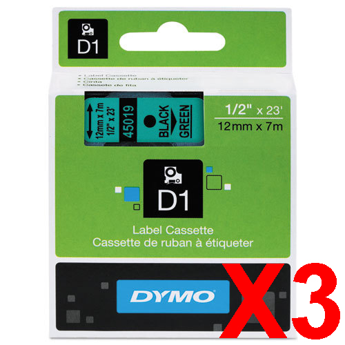 Dymo LabelManager 120P Labels x3 Black Gen. - Black Labels