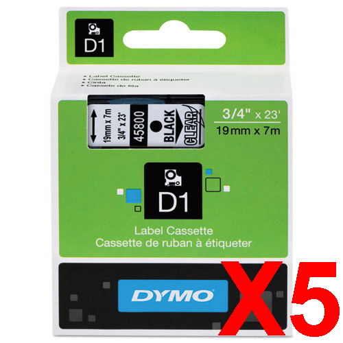 Dymo LabelManager 420P Labels x5 Black Gen. - Black Labels