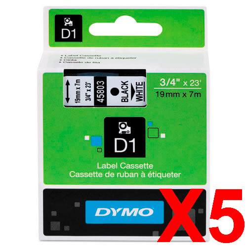 Dymo LabelManager 420P Labels x5 Black Gen. - Black Labels