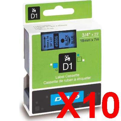Dymo LabelManager 420P Labels x10 Black Gen. - Black Labels