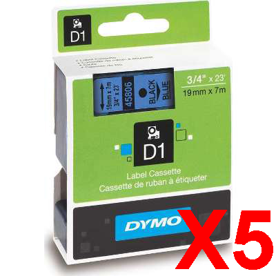 Dymo LabelManager 420P Labels x5 Black Gen. - Black Labels
