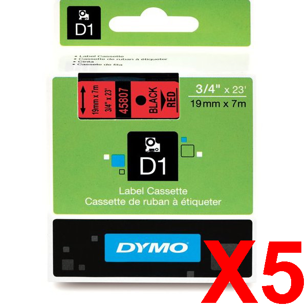 Dymo LabelManager 420P Labels x5 Black Gen. - Black Labels