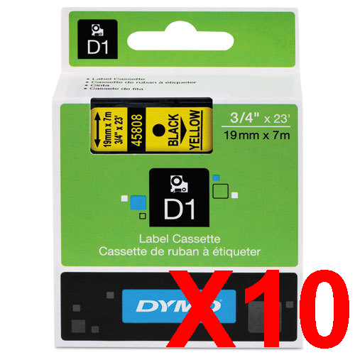 Dymo LabelManager 420P Labels x10 Black Gen. - Black Labels