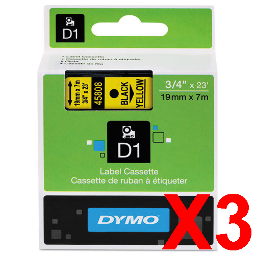 Dymo LabelManager 420P Labels x3 Black Gen. - Black Labels