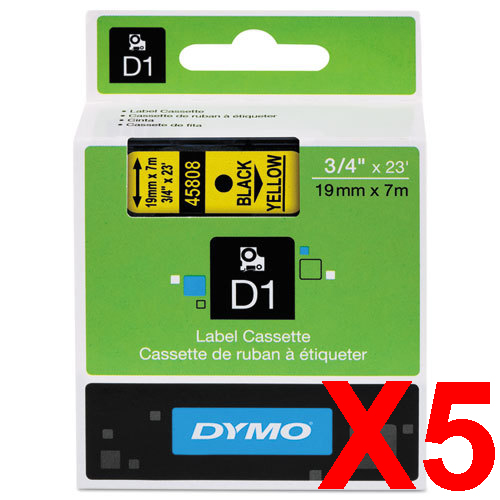 Dymo LabelManager 420P Labels x5 Black Gen. - Black Labels