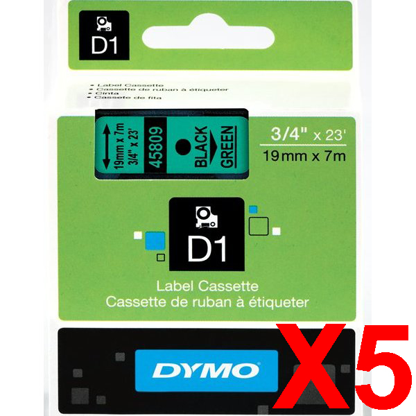 Dymo LabelManager 420P Labels x5 Black Gen. - Black Labels