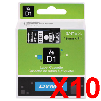 Dymo LabelManager 420P Labels x10 Black Gen. - Black Labels