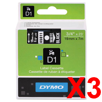 Dymo LabelManager 420P Labels x3 Black Gen. - Black Labels
