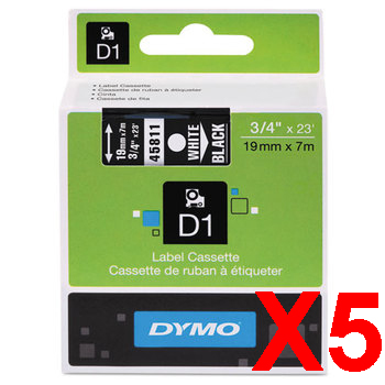 Dymo LabelManager 420P Labels x5 Black Gen. - Black Labels