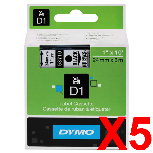 Dymo LabelManager 450D Labels x5 Black Gen. - Black Labels