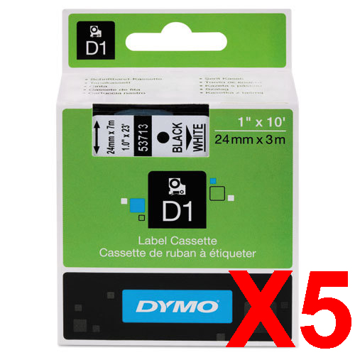Dymo LabelManager 450D Labels x5 Black Gen. - Black Labels
