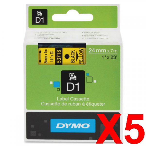Dymo LabelManager 450D Labels x5 Black Gen. - Black Labels