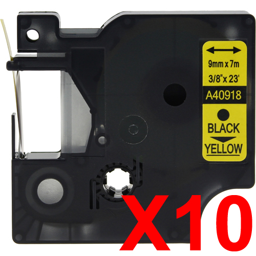 Dymo LabelManager 120P Labels x10 Black Comp. - Black Labels