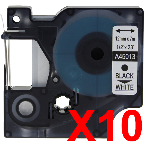 Dymo LabelManager 120P Labels x10 Black Comp. - Black Labels