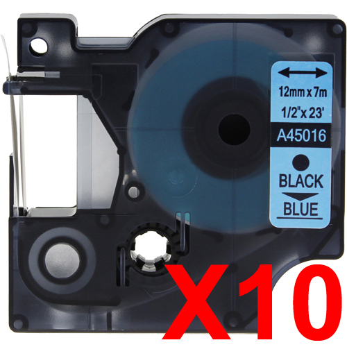 Dymo LabelManager 120P Labels x10 Black Comp. - Black Labels