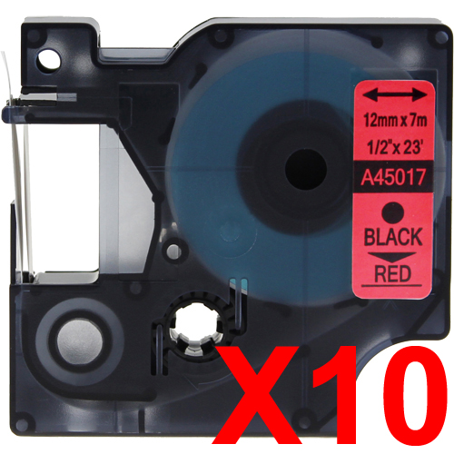 Dymo LabelManager 120P Labels x10 Black Comp. - Black Labels