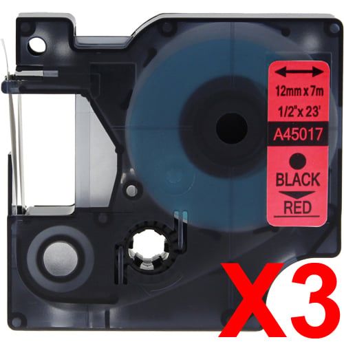 Dymo LabelManager 120P Labels x3 Black Comp. - Black Labels