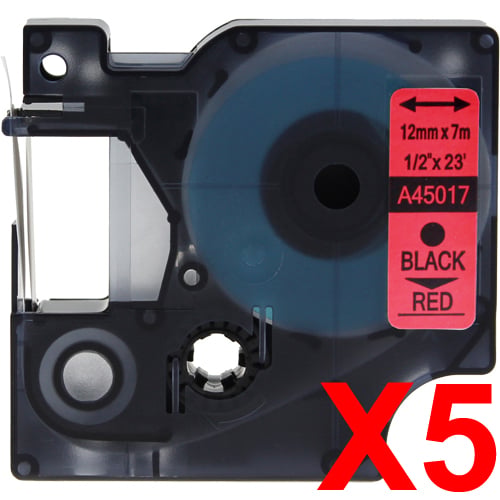 Dymo LabelManager 120P Labels x5 Black Comp. - Black Labels