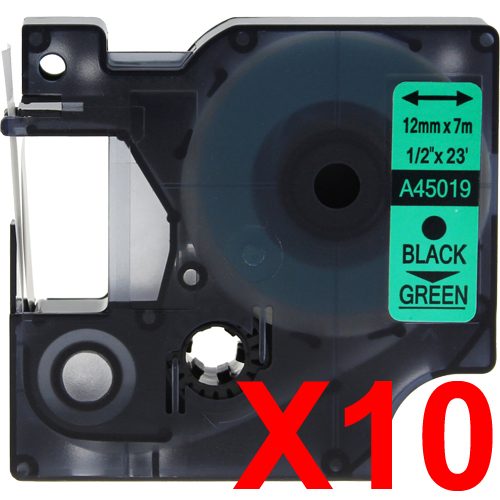 Dymo LabelManager 120P Labels x10 Black Comp. - Black Labels