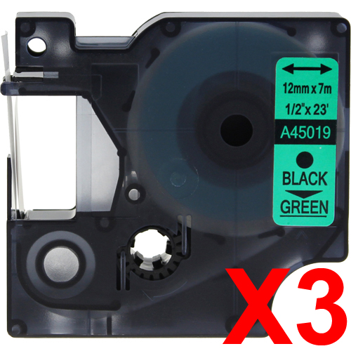 Dymo LabelManager 120P Labels x3 Black Comp. - Black Labels