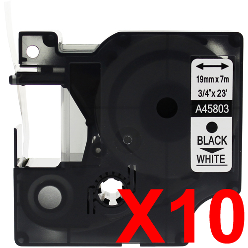 Dymo LabelManager 420P Labels x10 Black Comp. - Black Labels