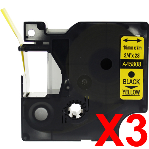 Dymo LabelManager 420P Labels x3 Black Comp. - Black Labels