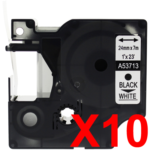 Dymo LabelManager 450D Labels x10 Black Comp. - Black Labels