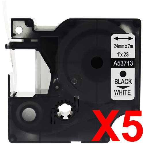 Dymo LabelManager 450D Labels x5 Black Comp. - Black Labels