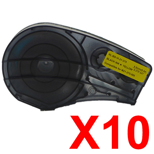 Brady BMP21-Plus M21-375-595-YL x10 Black Comp.