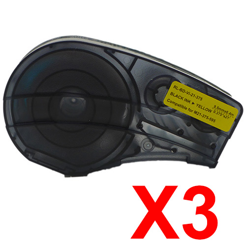 Brady BMP21-Plus M21-375-595-YL x3 Black Comp.