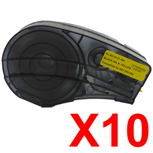 Brady BMP21-Plus M21-500-595-YL x10 Black Comp.