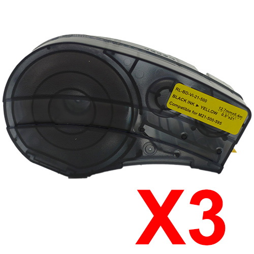 Brady BMP21-Plus M21-500-595-YL x3 Black Comp.