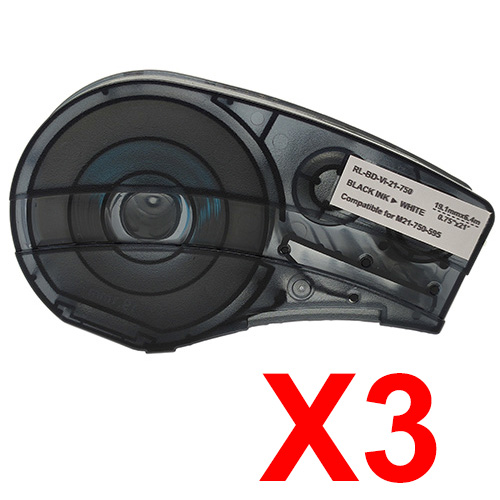 Brady BMP21-Plus M21-750-595-WT x3 Black Comp.