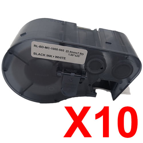 Brady BMP41 MC1-1000-595-WT-BK x10 Black Comp.