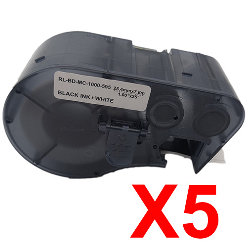 Brady BMP41 MC1-1000-595-WT-BK x5 Black Comp.
