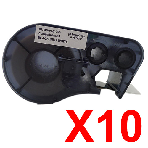 Brady BMP41 MC-750-595-WT-BK x10 Black Comp.