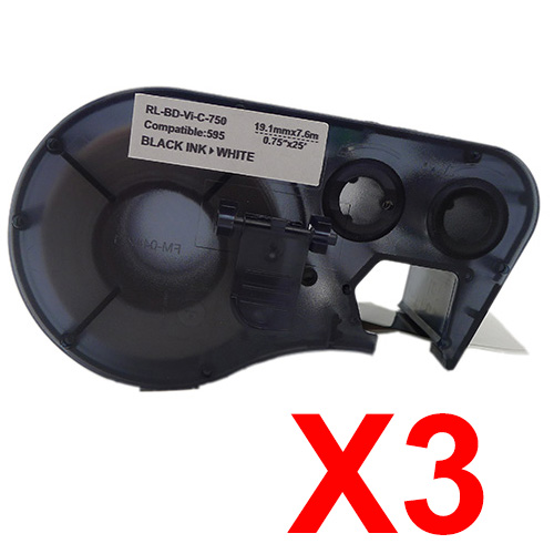 Brady BMP41 MC-750-595-WT-BK x3 Black Comp.