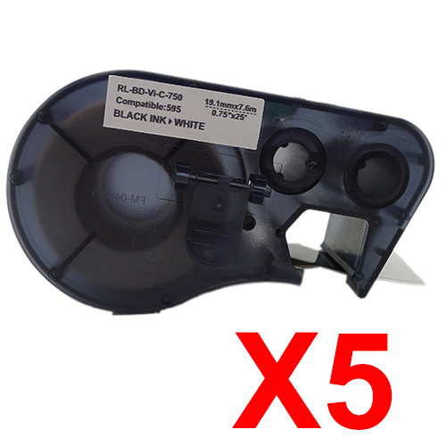 Brady BMP41 MC-750-595-WT-BK x5 Black Comp.