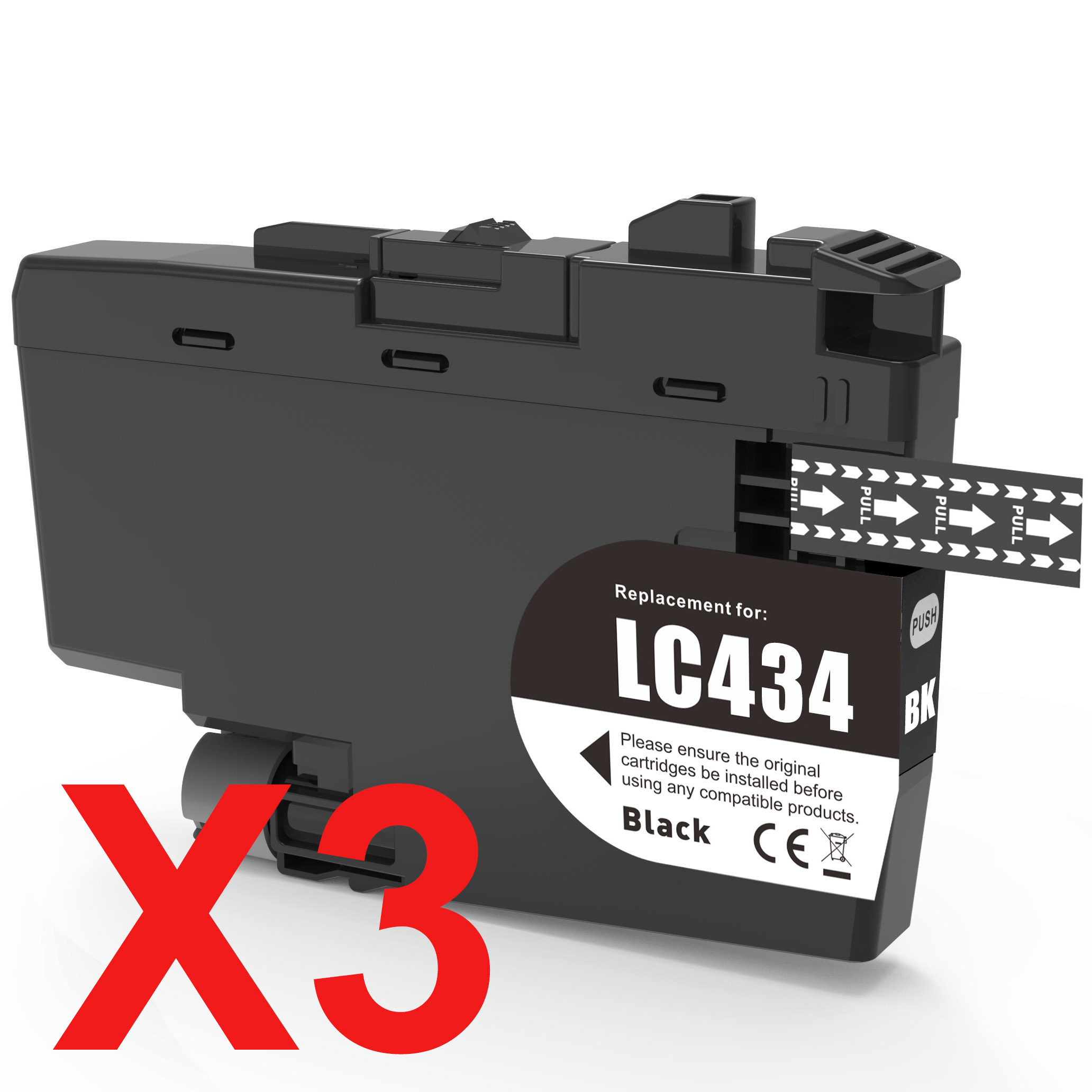 Brother DCPJ1200W LC-434/LC-434BK x3 Black Comp.